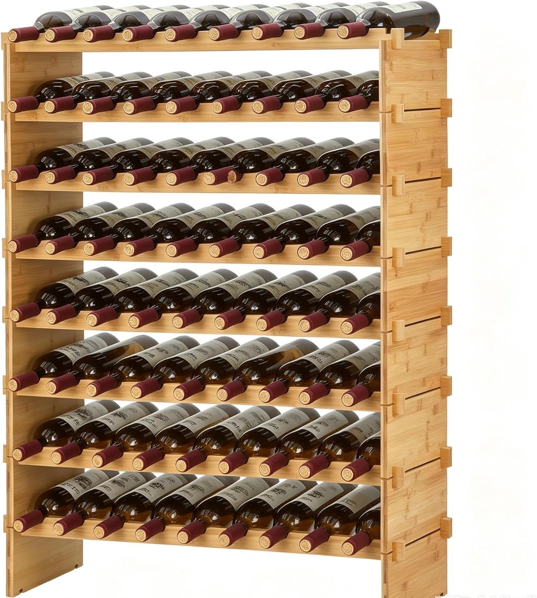 Wijnrek - 8 planken - 84*26*102 cm - Geschikt voor 72 flessen wijn