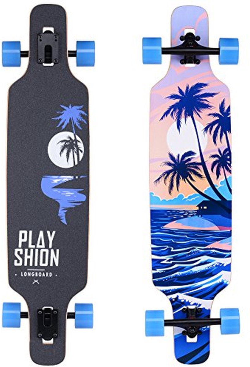 Longboard Skateboard Cruiser Board Comfortabel Cruisen Drop-Through Montage 39 Inch Deck Kokospalm
