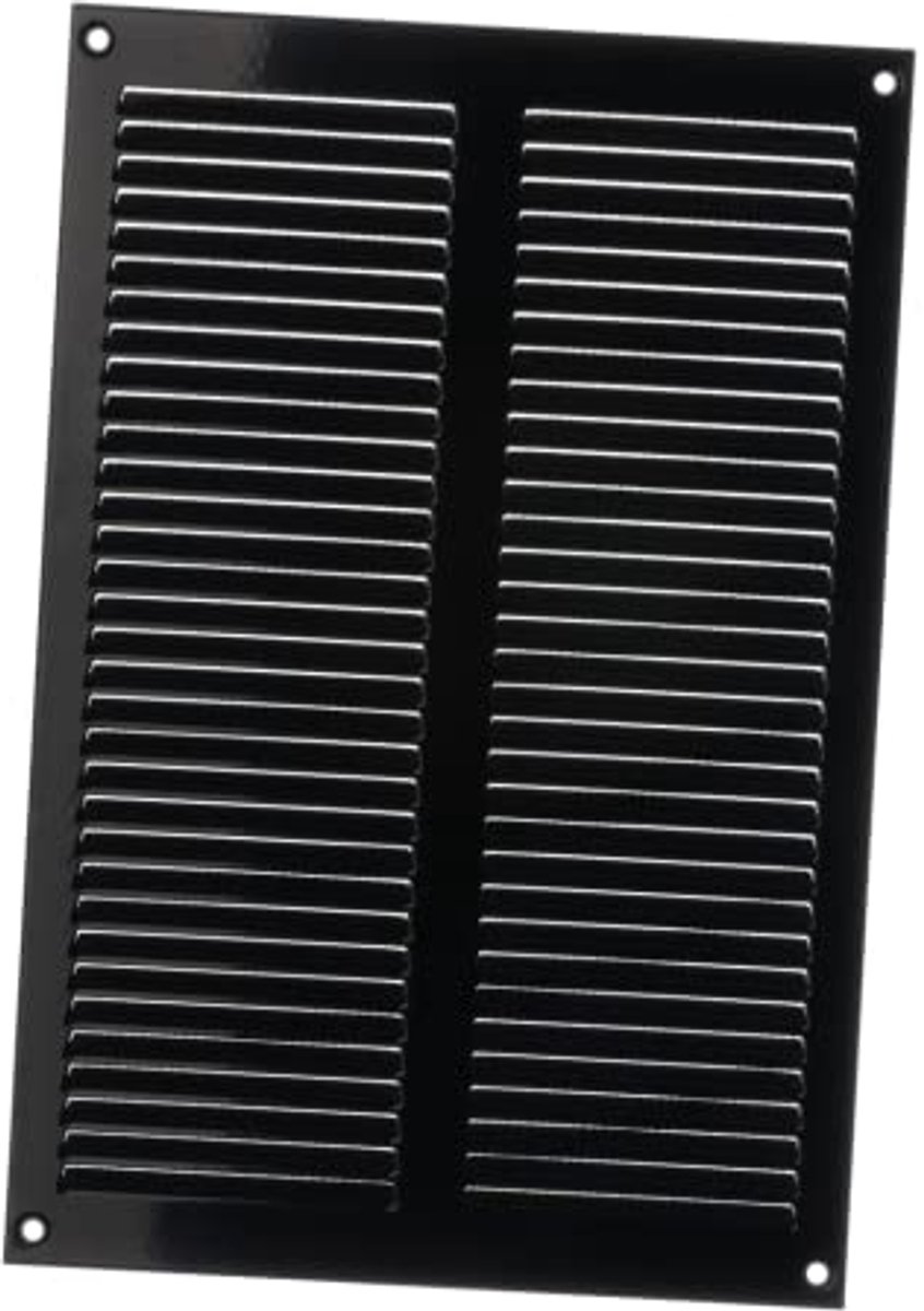 Ventilatierooster - Luchtuitlaat - Luchtcirculatie - Met insectenhor - 200x300mm - Zwart