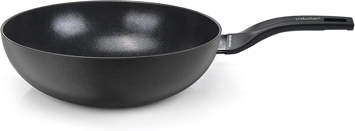 30 cm Wokpan van Aluminium met Deksel - 4.7 Liter Capaciteit, Geschikt voor Inductie