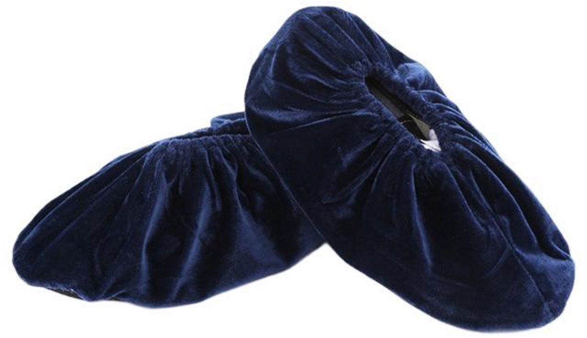 Set van 5 paar – Wasbare schoenhoezen – Herbruikbaar – Antislip – Elastische, stofwerende schoenhoezen voor in huis – Kindermaat – Donkerblauw – EU-maten 26–35