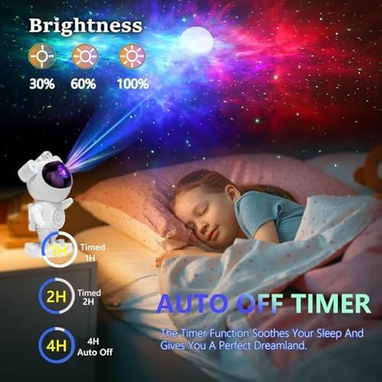 Sterren Projector - Nachtlampje Melkweg - Kamer Decoratie - 2-in-1 Galaxy Effect - 14 Kleuren - Wit — afbeelding 5