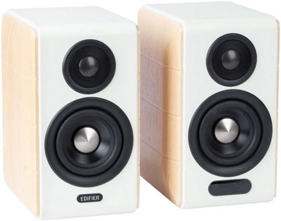 Hifi Speakers - Boekenplank Model - Muziek Luisteren - Draadloos Hoge Resolutie - 88W Vermogen - Wit Hout — afbeelding 3