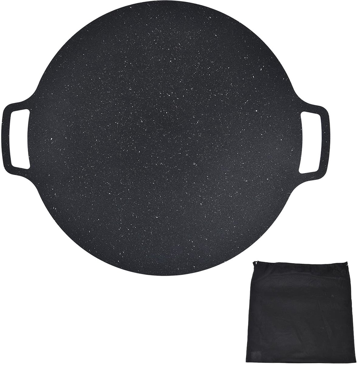 Dailygoods- Grillpan Gietijzer - Antiaanbaklaag - BBQ-Grill - Vaatwasmachinebestendig - Ergonomische Handgrepen - 41 cm - Kookplaat
