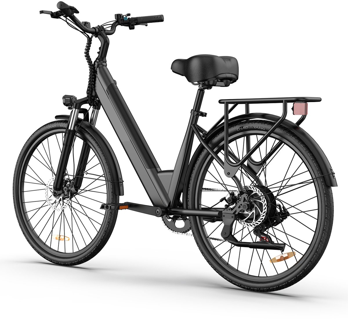 Qekud E26 Elektrische Fiets - Hoogkoolstofstaal - 36V 13Ah Accu - 80km Bereik - Shimano 7-Speed - 26" Banden thumbnail 4