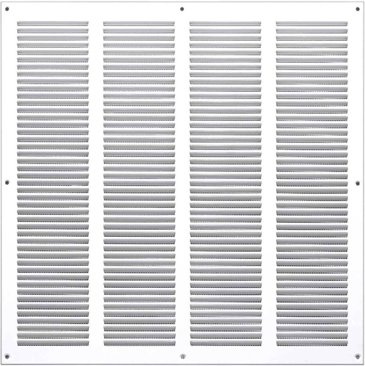 Ventilatierooster Metaal - Afvoerrooster Insectengaas - Binnenklimaat Verbeteren - Met Insectenbescherming - 400 x 400 mm - Wit
