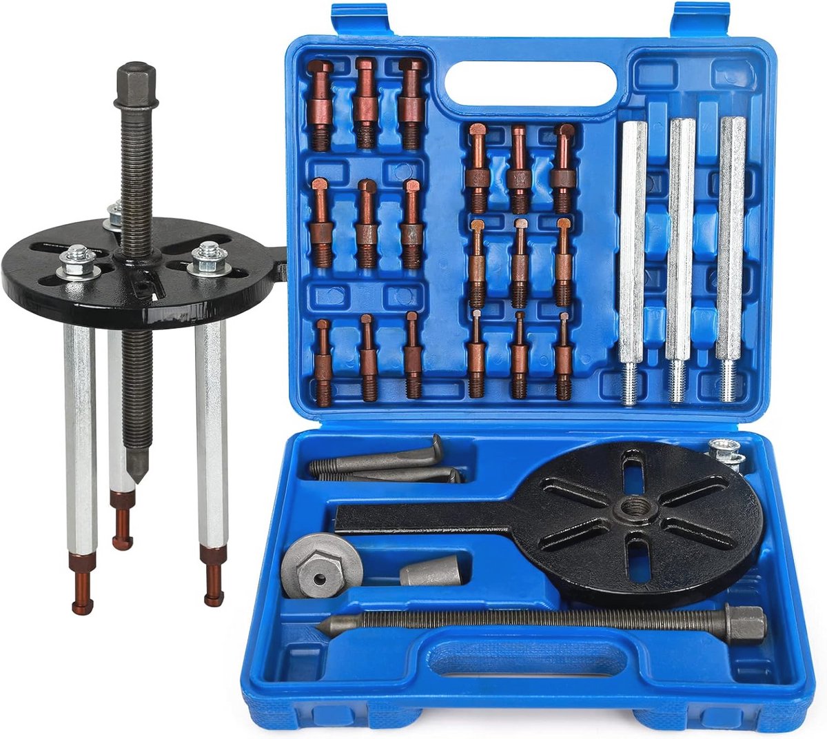 Lagertrekker Set - Trekker Gereedschap - Onderdelen Demonteren - Robuuste Gesmeed Constructie - 21 Delig - Blauw