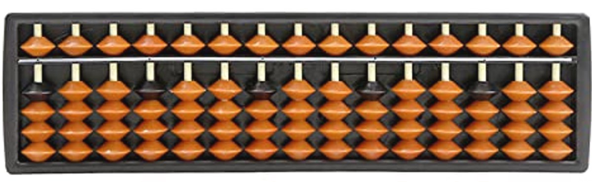 Abacus Tool - Rekenrek Parel - Kinderen Leren Rekenen - 15 Cijferige Staven - 28.9 cm Lengte - Houtkleurig