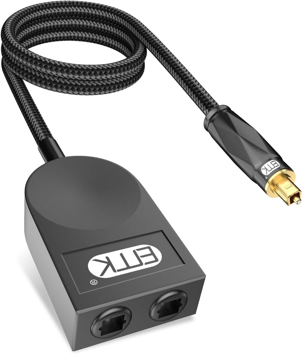 Digitale Optische Splitter - Toslink Splitter Audio - Audio Signaal Splitsen - 1 Ingang 2 Uitgangen - 21.5 cm Pakket