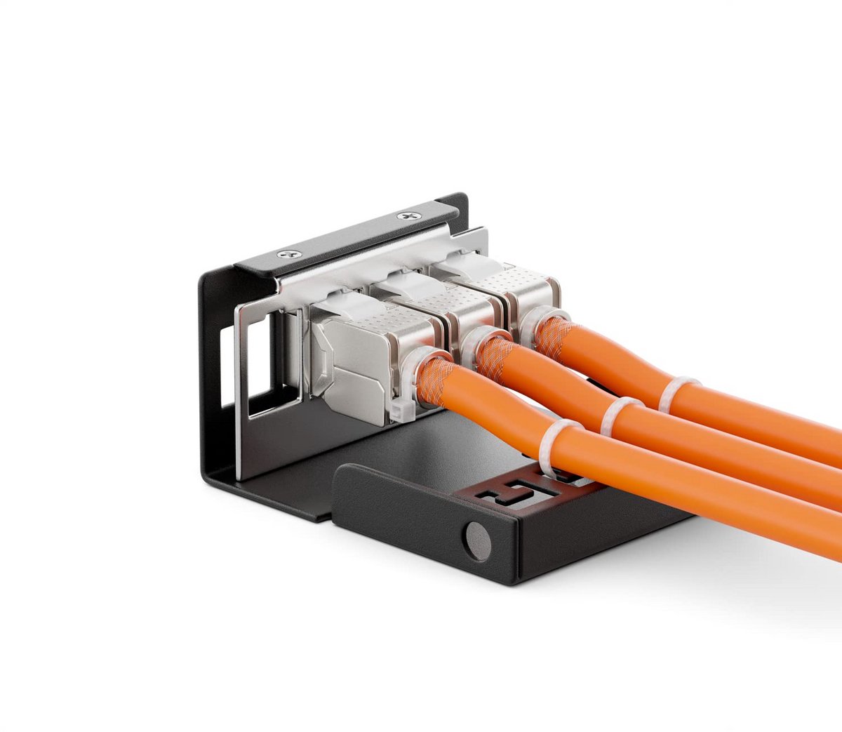 Patchpanel Set - Netwerk Verdeelveld - Netwerk Bekabeling - 4 Poorts RJ45 - 1HE - Zwart