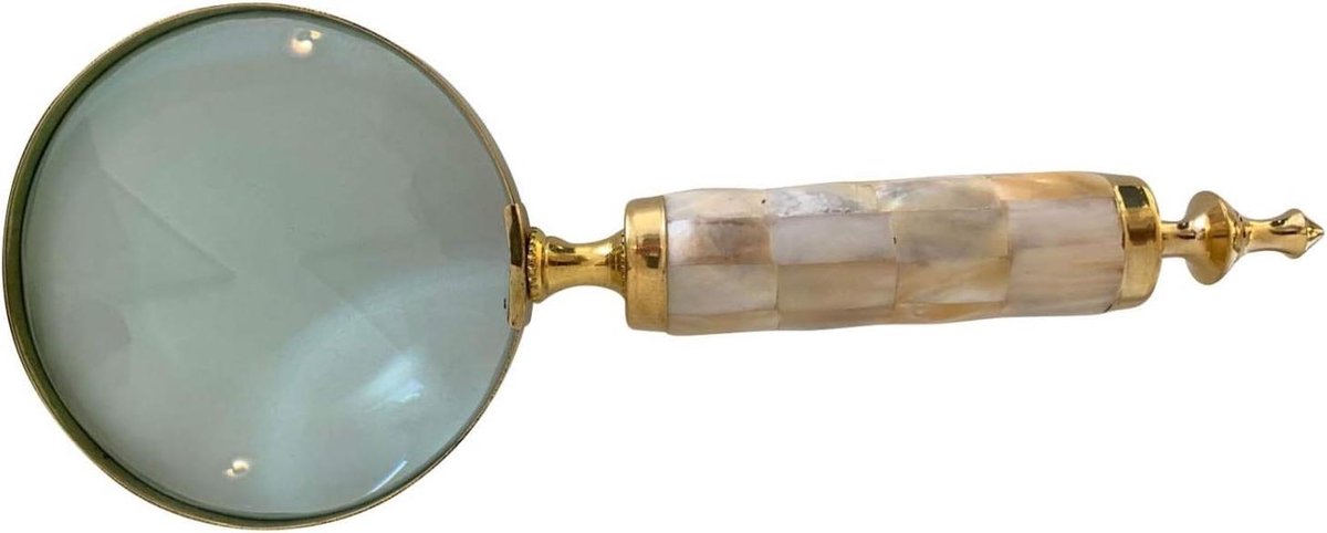 Vergrootglas Leeshulp - Handloep Decoratief - Gedetailleerd Lezen - Antieke Stijl Metaal - 26 cm Hoog - Zilverkleurig