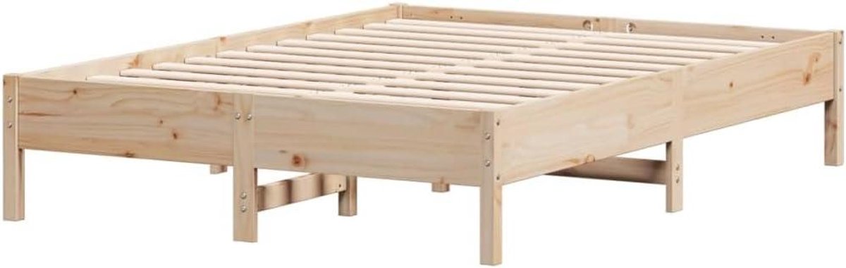 Houten Bedframe - Ledikant Grenenhout - Comfortabel Slapen - Massief Hout - 135x190 cm - Naturel