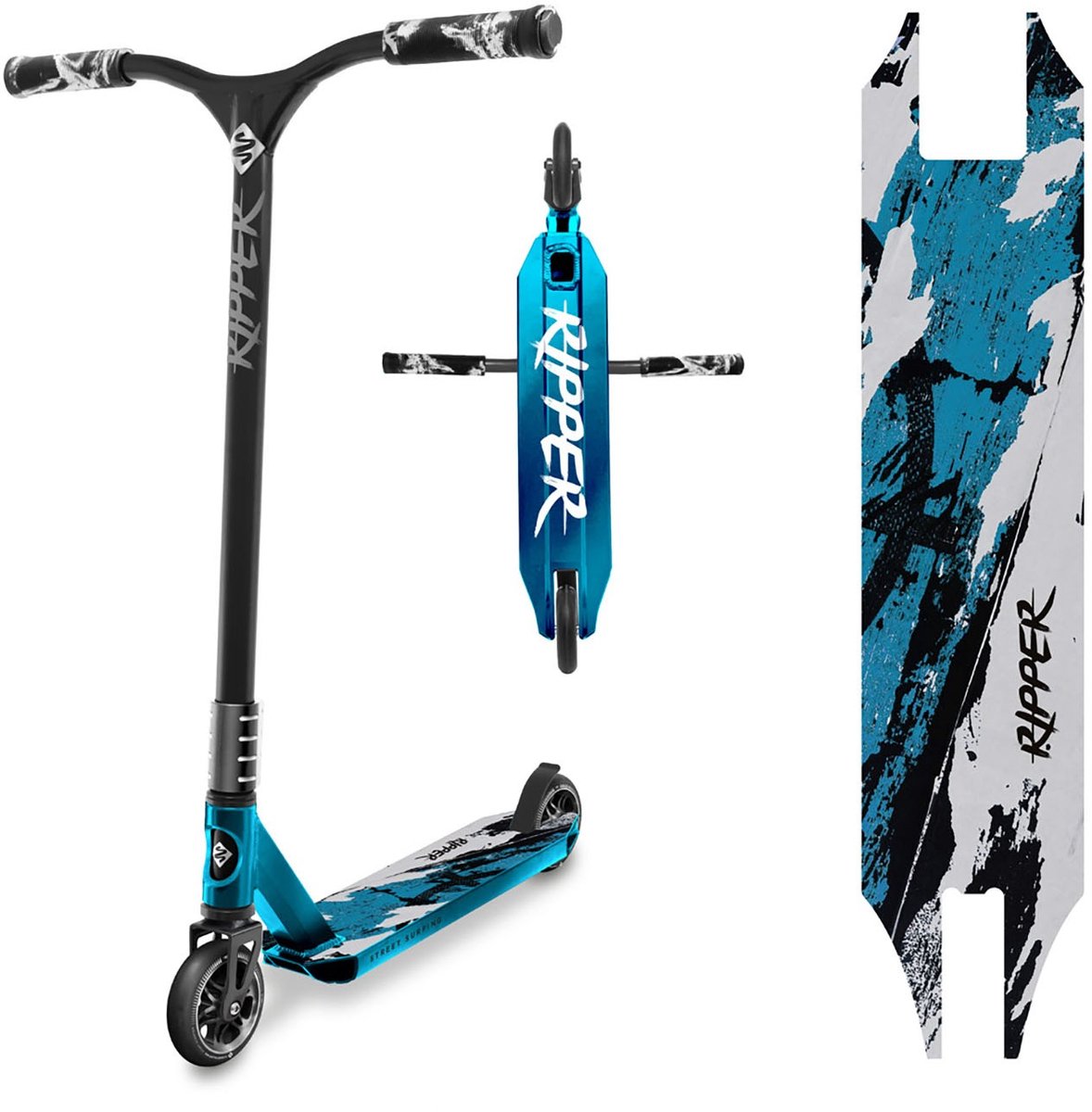 Street Surfing - Ripper Stuntstep - Blue Scratch - 110mm Wielen