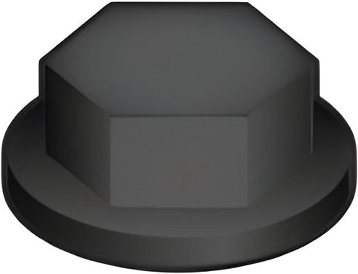 Beschermdoppen Zeskant - Kunststof Afsluitdoppen - Schroeven Afdekken - Voorkomt Roest Corrosie - 10 mm 200 Stuks - Zwart