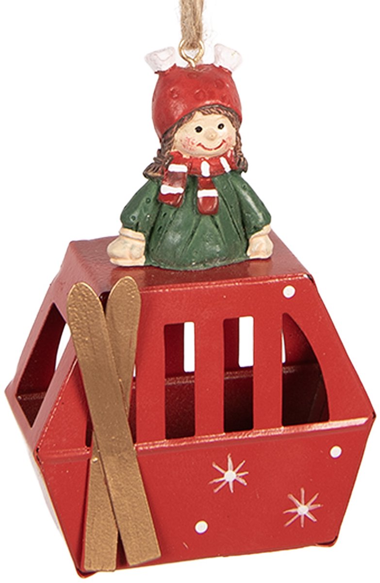 Clayre & Eef Kersthanger 7x3x10 cm Rood Kunststof