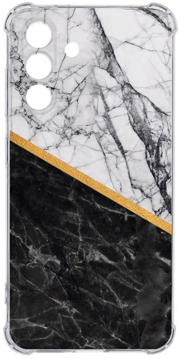 Samsung Galaxy A36 Flexibele back cover - Marble White Black TPU Antishock