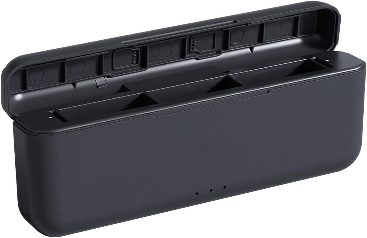 Drievoudige Acculader - Batterijoplader Camera - Actiecamera Opladen - Compact Draagkofferdesign - 3 Poorten - Zwart