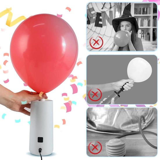 Elektrische ballonpomp voor dierenballonnen, elektrische opblaaspomp voor modelleerballonnen, ballonpomp geschikt voor ballonnen, bobo ballen, yogaballen, magische ballonnen en luchtkolommen zakken. van Merkloos — afbeelding 2