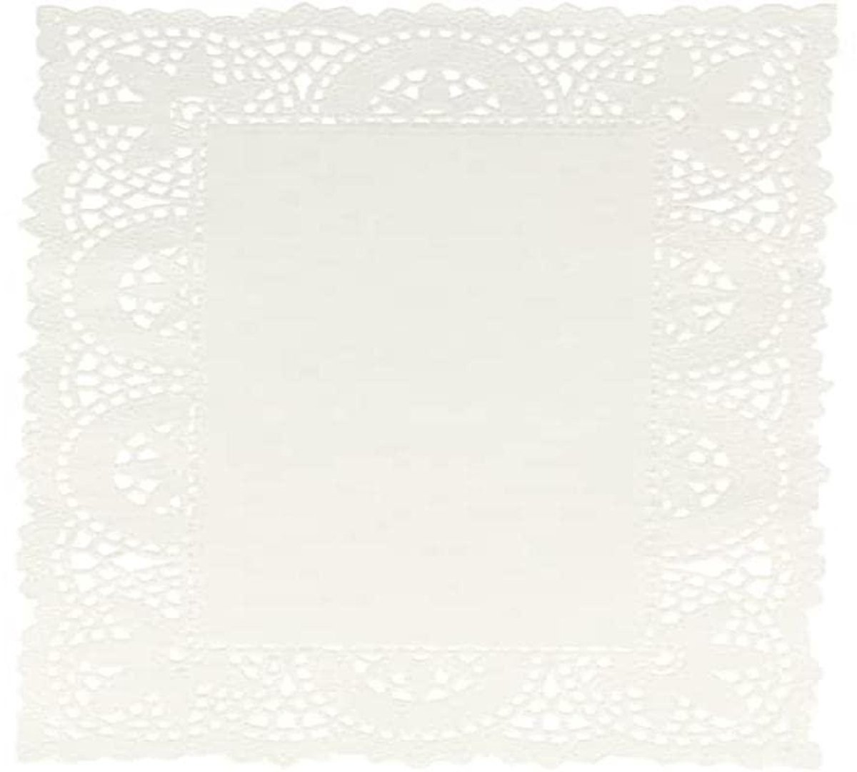 Papieren Doilies - Opgewerkte Blokjes - Taarten Presenteren - Met Kant Design - 37 x 26 cm - Wit