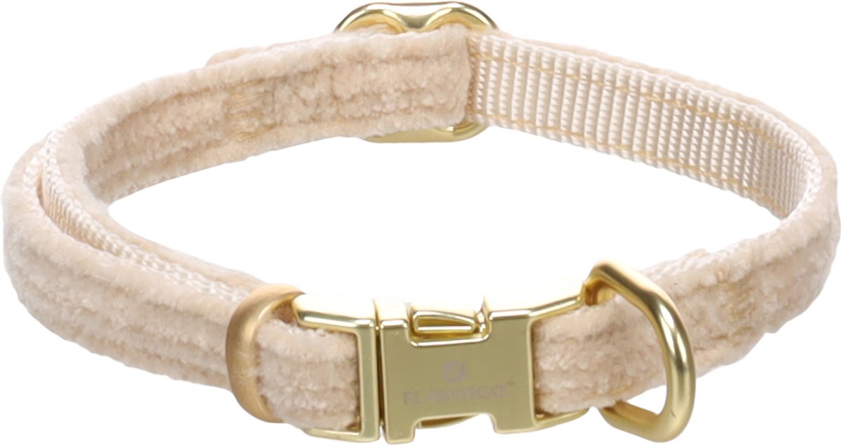 Flamingo - Hond Halsband Saba Beige XS 20-35cm 10mm