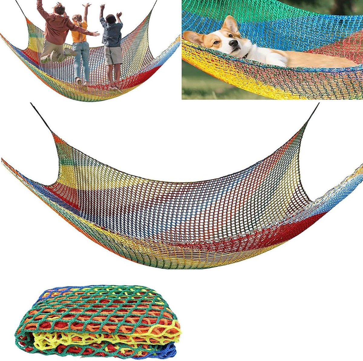 Speelnet Klimnet - Speeltuin Net Kinderen - Buiten Spelen - Dubbele Laag Ontwerp - 1x4m - Multicolor