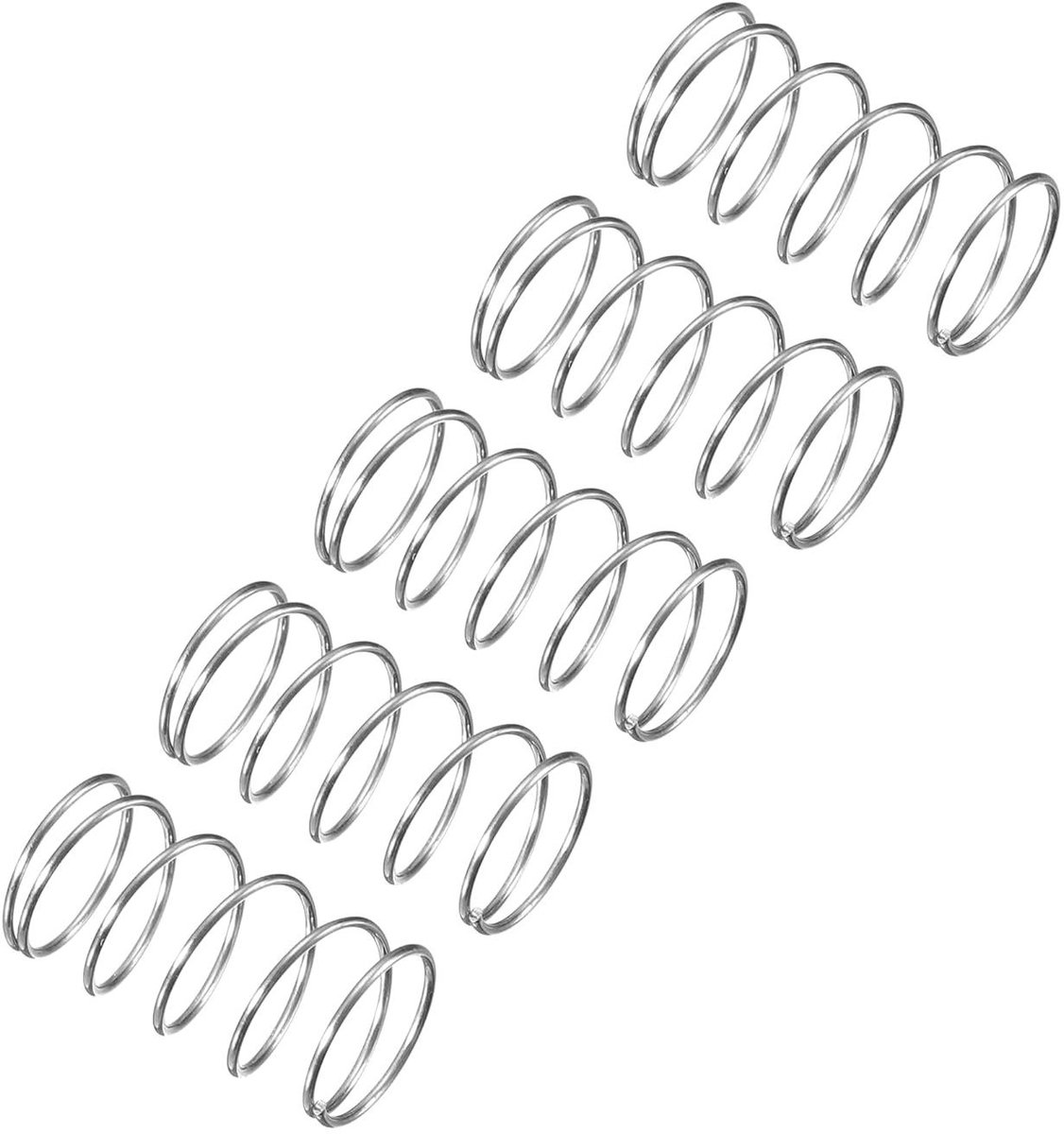 Compressieveren 5 stuks - Drukveren Staaldraad - Machineonderdelen Repareren - 304 Roestvrij Staal - 8 mm OD 15 mm Lengte