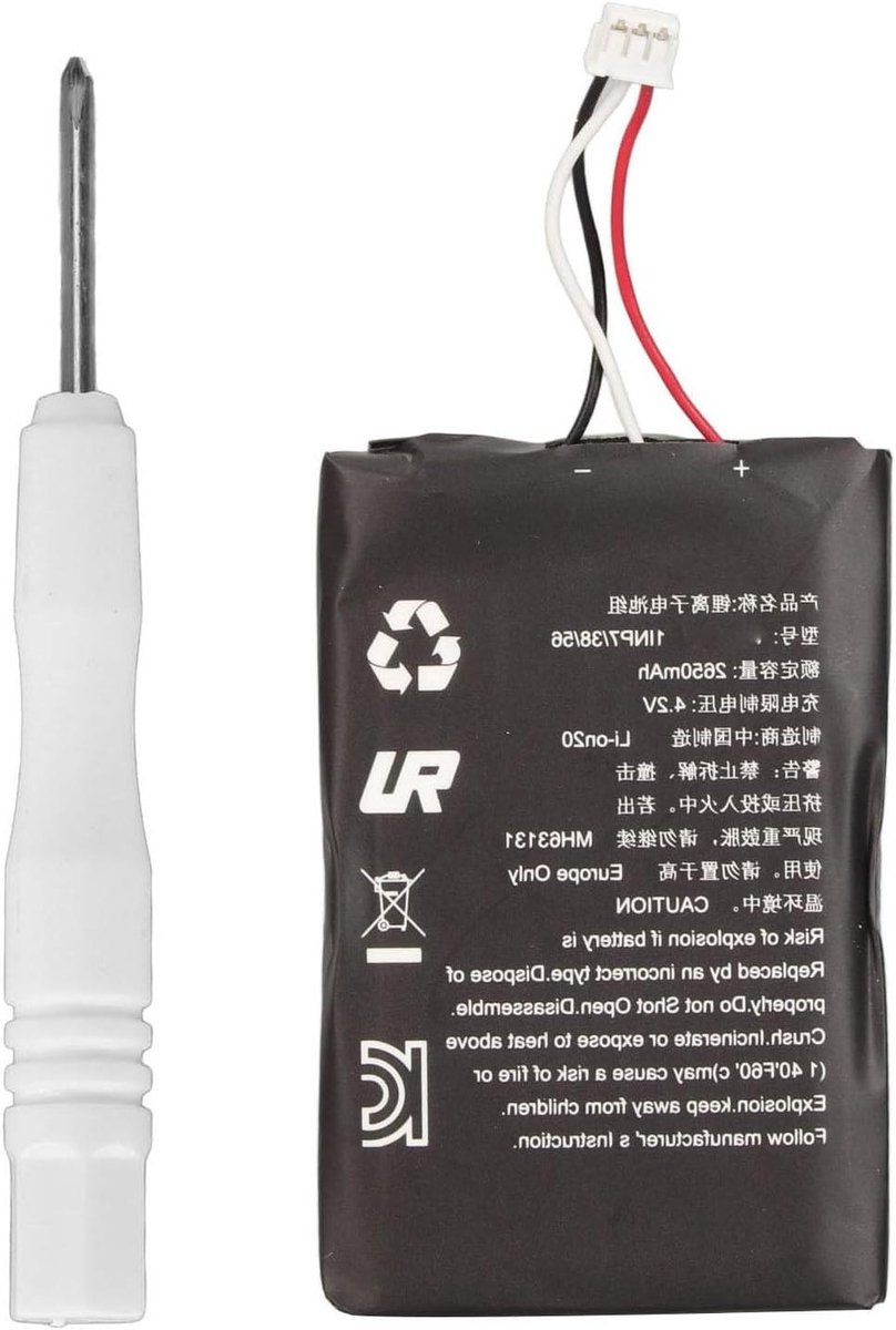 Controller Batterij Vervanging - Draadloze Batterij Lithium - Gaming Sessies Verlengen - Inclusief Installatie Tool - 2650 mAh - Zwart