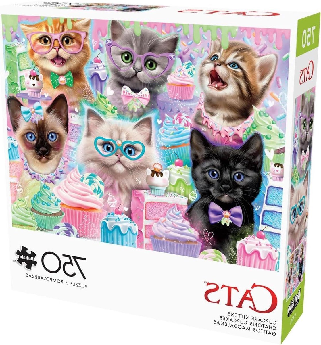 Legpuzzel - Puzzelspel Puzzel - Ontspannen Tijd Verdrijven - Grote Stukken - 24 x 18 inch - Cupcake Kittens