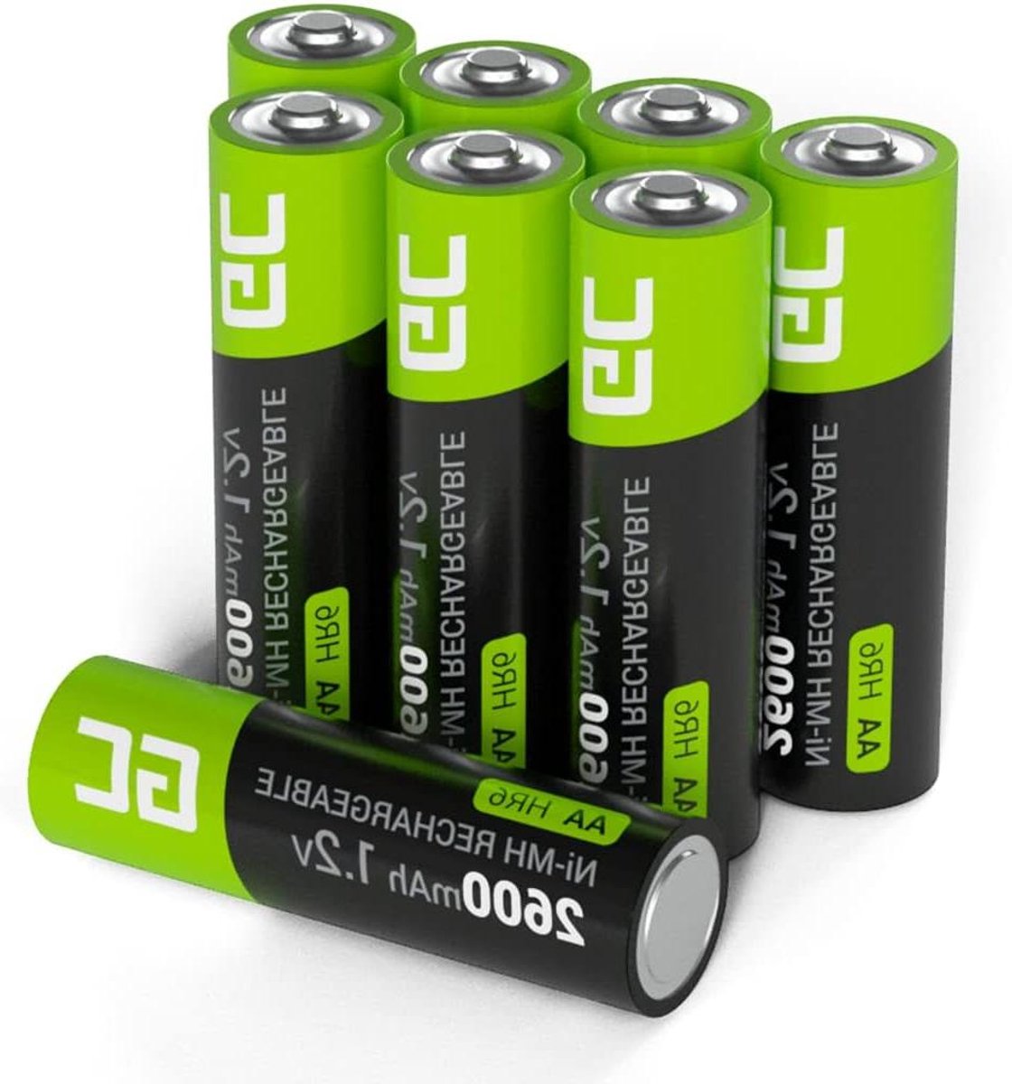Oplaadbare AA Batterijen - Mignon Batterijen - Apparaten Voeden - Lage Zelfontlading - 2600 mAh 8 stuks - Zwart