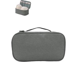 Reisondergoed Organizer - Opbergtas Lingerie - Spullen Netjes Houden - Dirty-Clean Scheidingsontwerp - 10.23 x 4.33 x 5.71 inch - Grijs