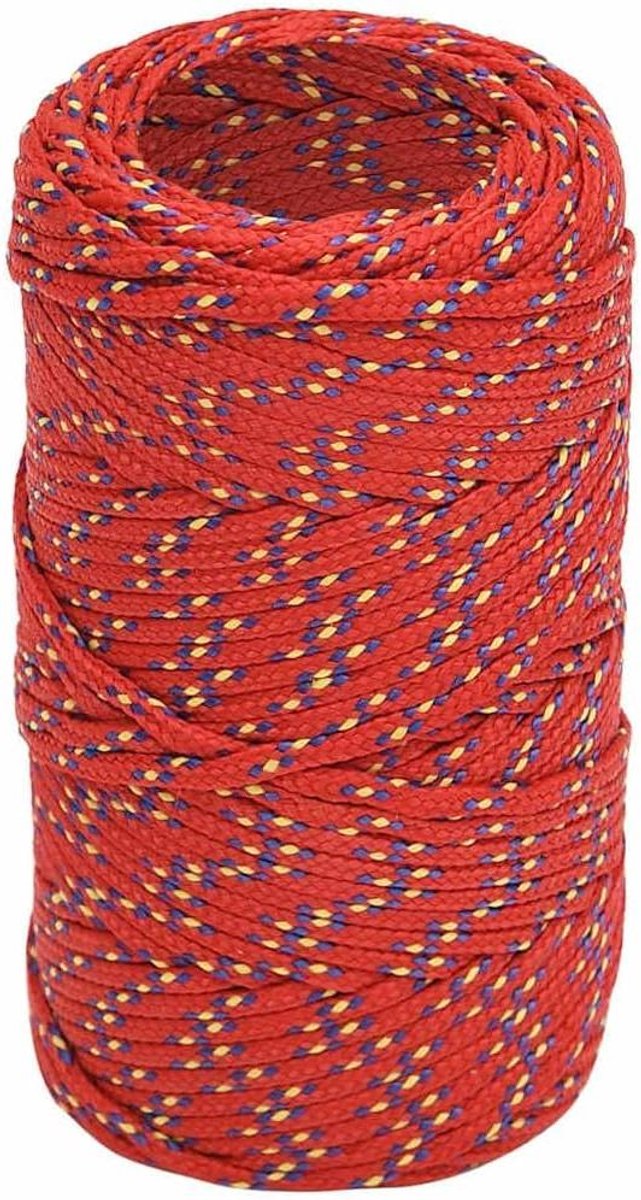 Boottouw - Scheepstouw Ankerlijn - Varen en zeilen - Duurzaam polypropyleen - 50 Meter - Rood