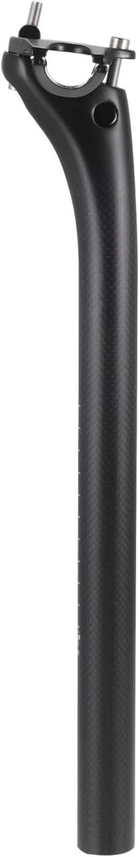 Fiets Zadelpen - Zadelbuis Fietsonderdeel - Fiets Zadel Monteren - Koolstofvezel Materiaal - 27.2x350mm - Mat Zwart