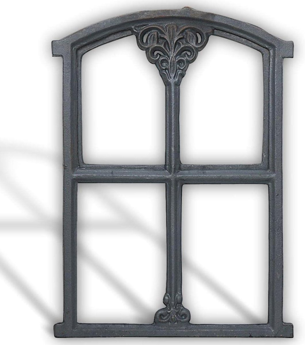 Schuurraam - Stalraam Tuinhuisraam - Decoratie en Toepassing - Antieke Stijl Gietijzer - 47 cm Hoog - Grijs