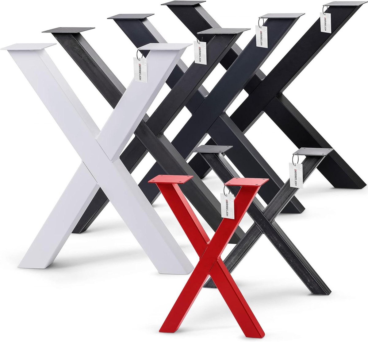 Tafelonderstel X-vorm - Bureaupoot Metalen - Doe-het-zelf projecten - Gesloten profielen 40x40 mm - 40x43 cm - Antracietgrijs