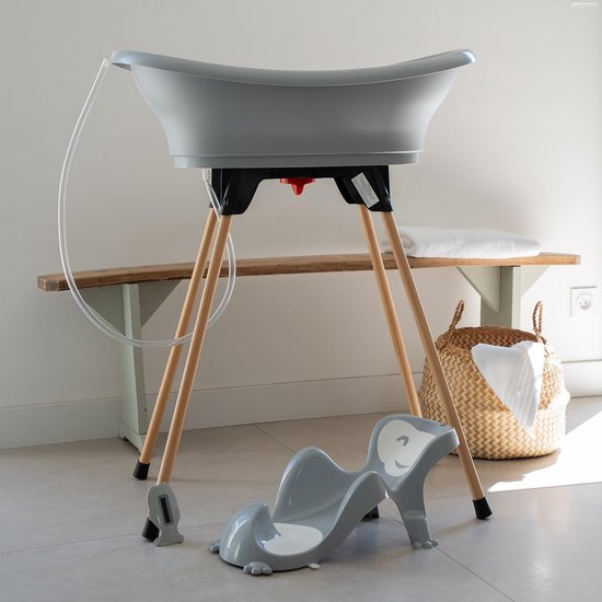 Babybadje met standaard - Badset baby - Baby badderen - 5-in-1 set - 765 x 50 x 1045 cm - Blauw — afbeelding 3