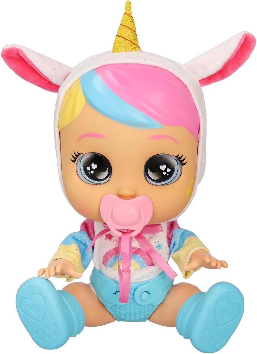 Huilende Baby Pop - Interactieve Pop Baby Speelgoed - Kindjes Verzorgen - Huilt Echte Tranen - 31 cm - Veelkleurig
