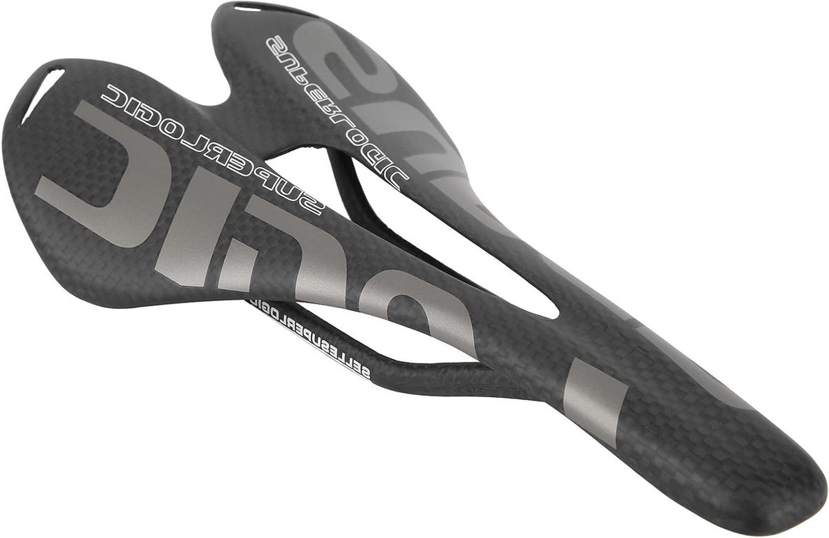Fietszadel Carbon - Comfortabel Zadel - Comfortabel Fietsen - Hoge Sterkte - 130 g - Zwart