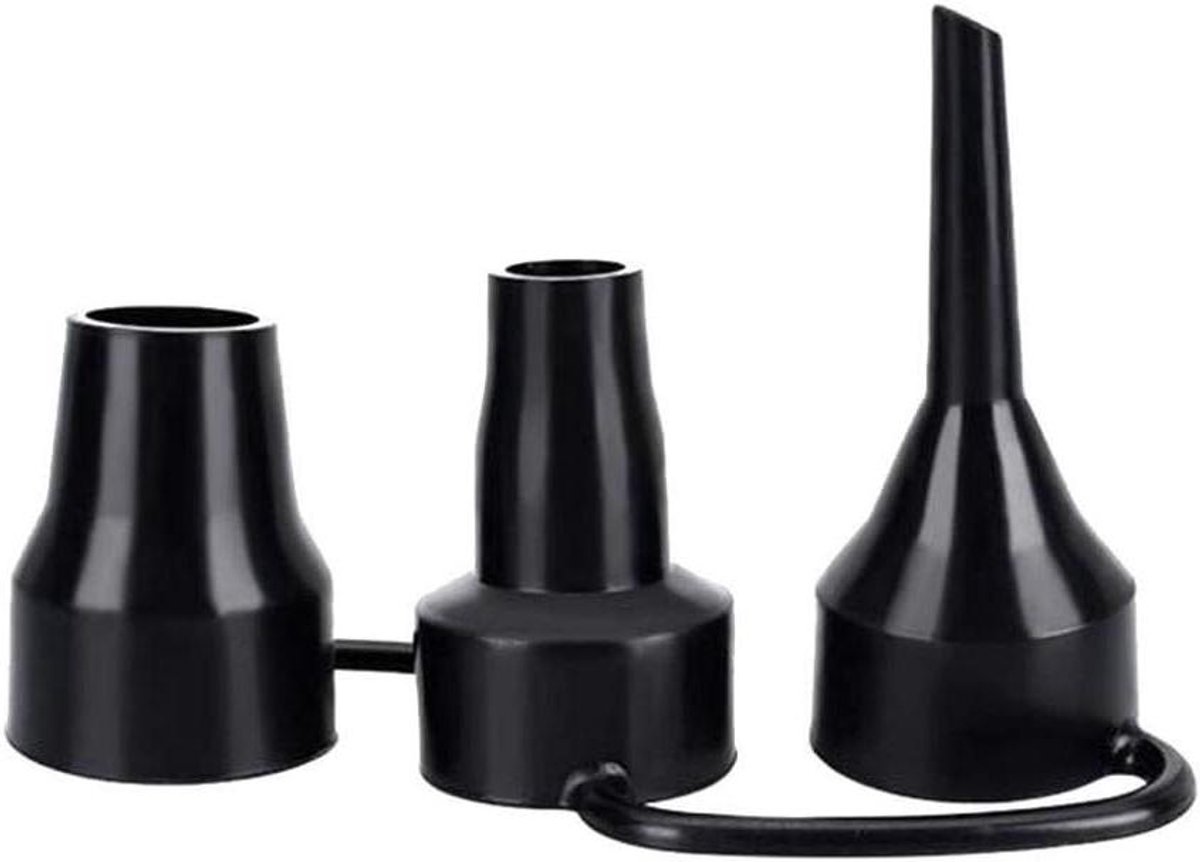 Luchtpomp Nozzles - Opblaasmondstukken Adapter - Opblaasbare producten vullen - 3 Afneembare sproeiers - 1 set - Zwart