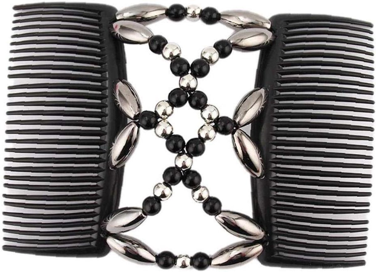 Haarkammen Set - Elastische Haarclips - Haar Stylen - Dubbele Clips - 5 x 5 x 5 cm - Parelmoer