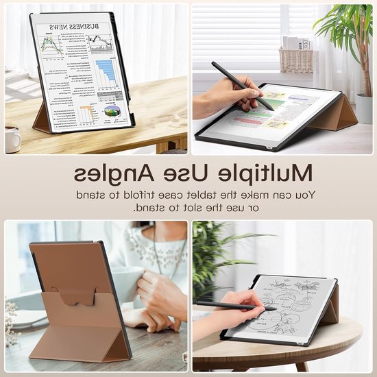 Trifold Stand Case voor Remarkable Paper Pro 2024 11.8", Premium Leren Hoes met Penhouder, Auto Sleep/Wake Functie en Bescherming voor Tablet — afbeelding 5