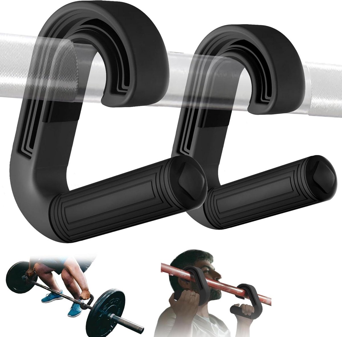 Optrekhandgrepen - Fitness Haken - Bovenlichaam Trainen - Ergonomisch Antislip Ontwerp - 2169 x 1869 x 49 cm - Zwart