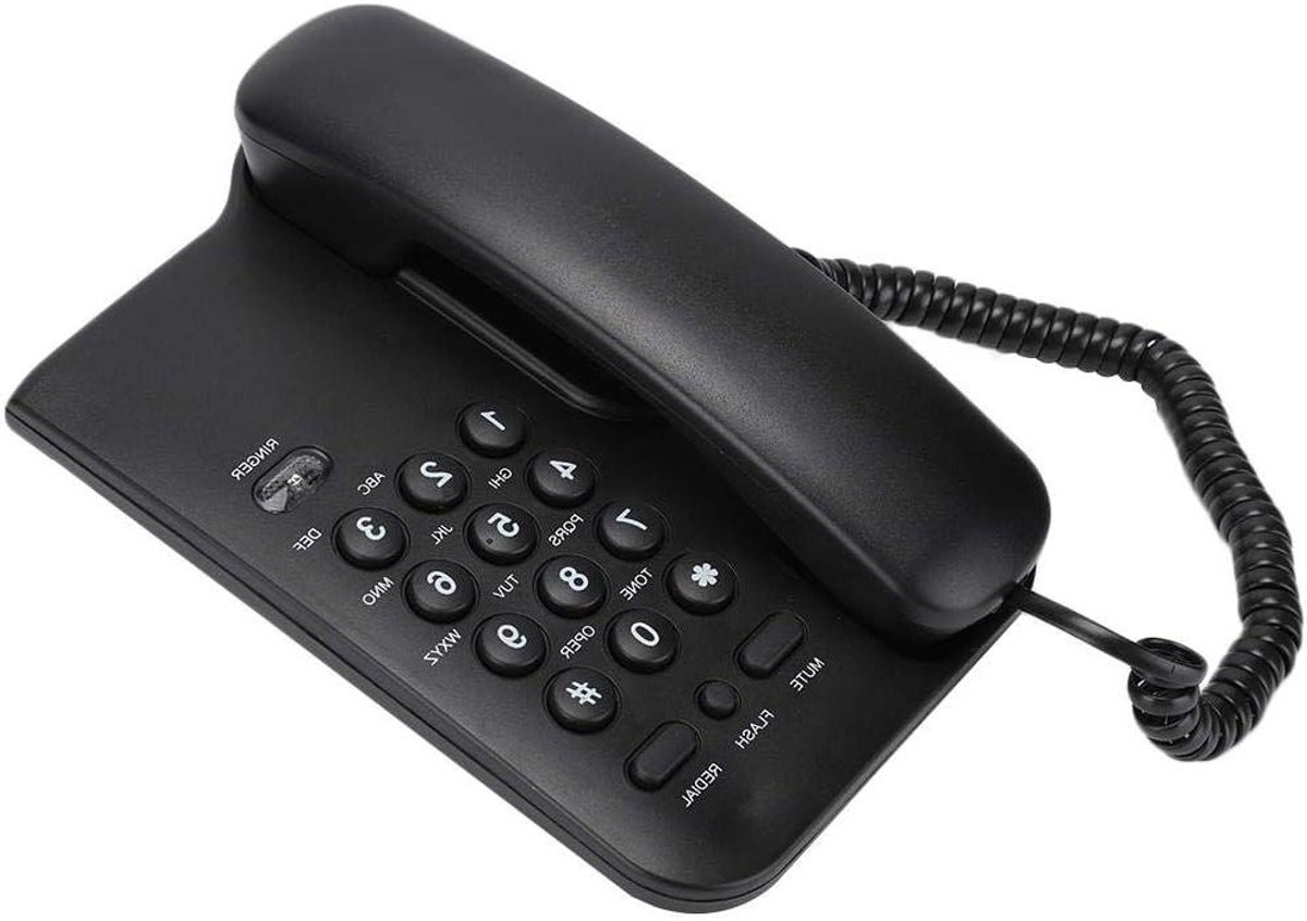 Vaste Telefoon - Telefoon Bedraad - Thuiskantoor Gebruik - Grote Knoppen - 19 cm - Zwart