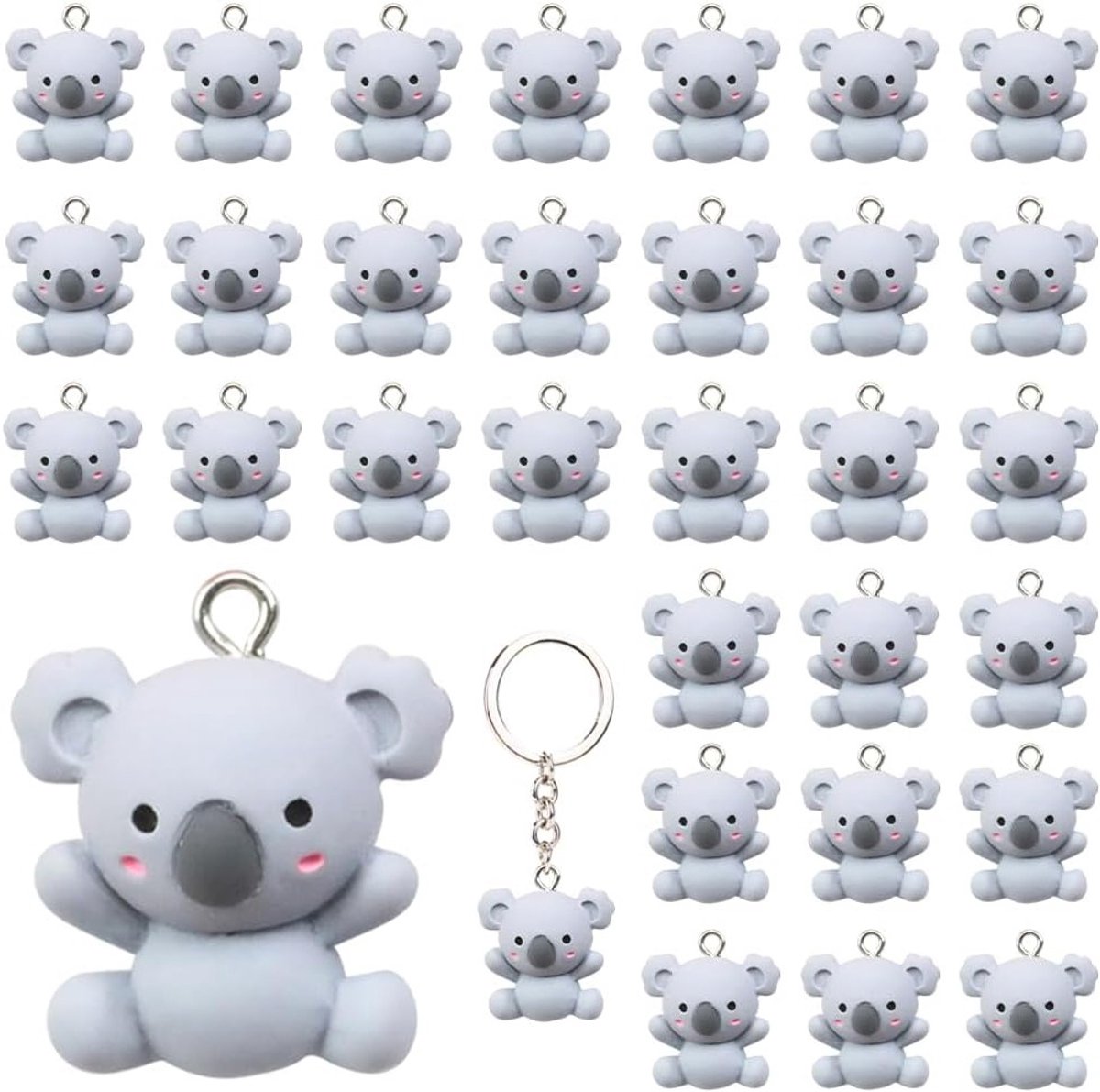 30 Stuks Mini Koala Sleutelhangers, Hars Hanger voor Sieraden Maken, Origineel Cadeau voor Moederdag en Verjaardagen