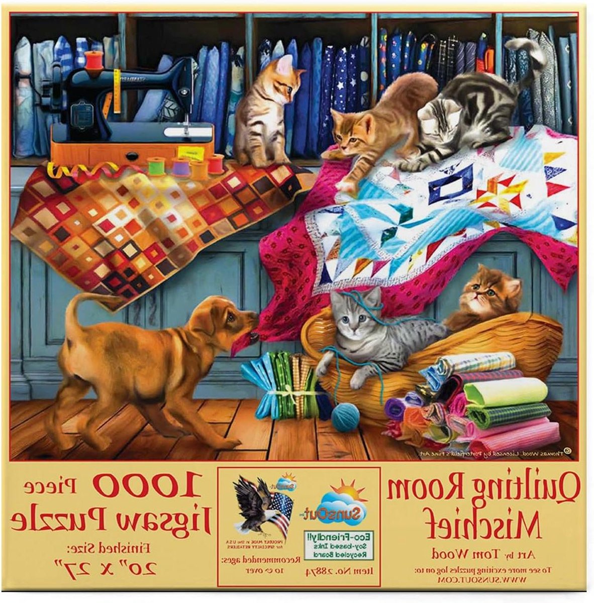 Puzzel Quilting Room - Legpuzzel 1000 - Ontspannend Tijdverdrijf - Gedetailleerde Illustratie - 1000 stukjes - Multicolor
