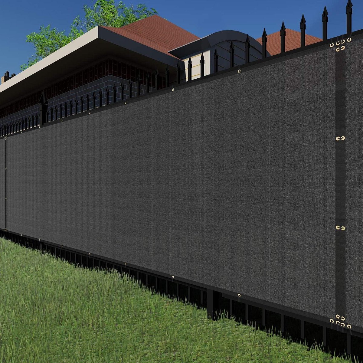 Privacy Hek Scherm - Schuttingdoek Omheining - Tuin Privacy Creëren - 88% Zichtblokkering - 5x50 FT - Zwart