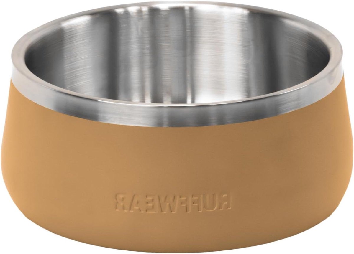 Hondenvoerbak RVS - Voerbak Waterbak - Voeding en Water - Antislip Siliconen Ring - 1.6 Liter - Cattail Tain
