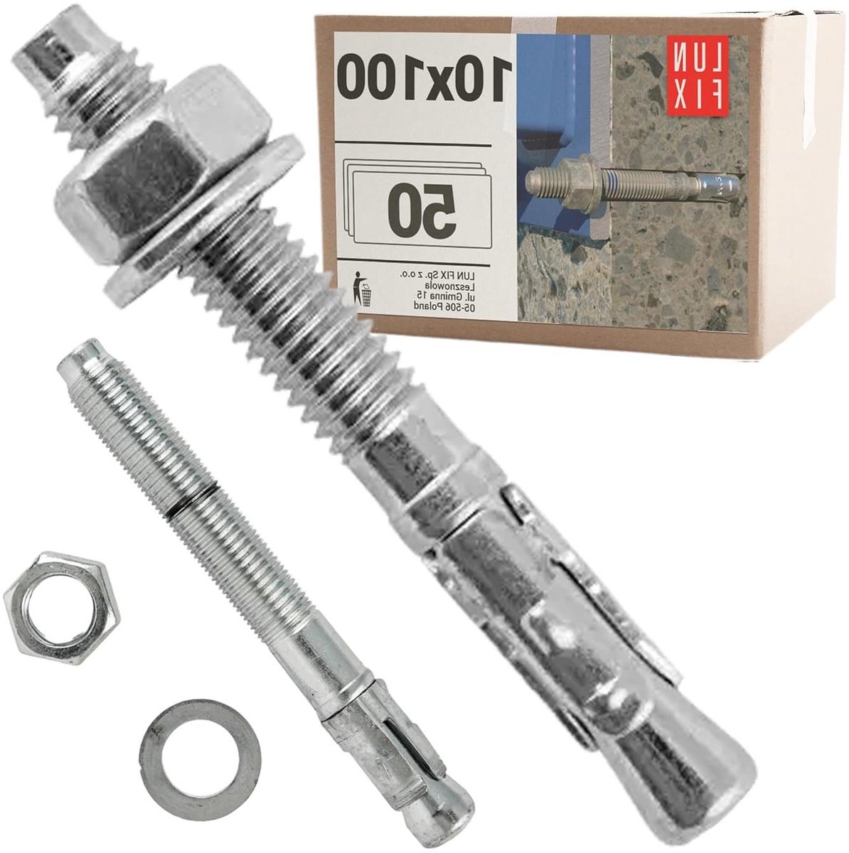 Boutenanker Set - Keilbouten Ankers - Beton Bevestigen - Hoge Houdkracht - 10x100 mm - Verzinkt
