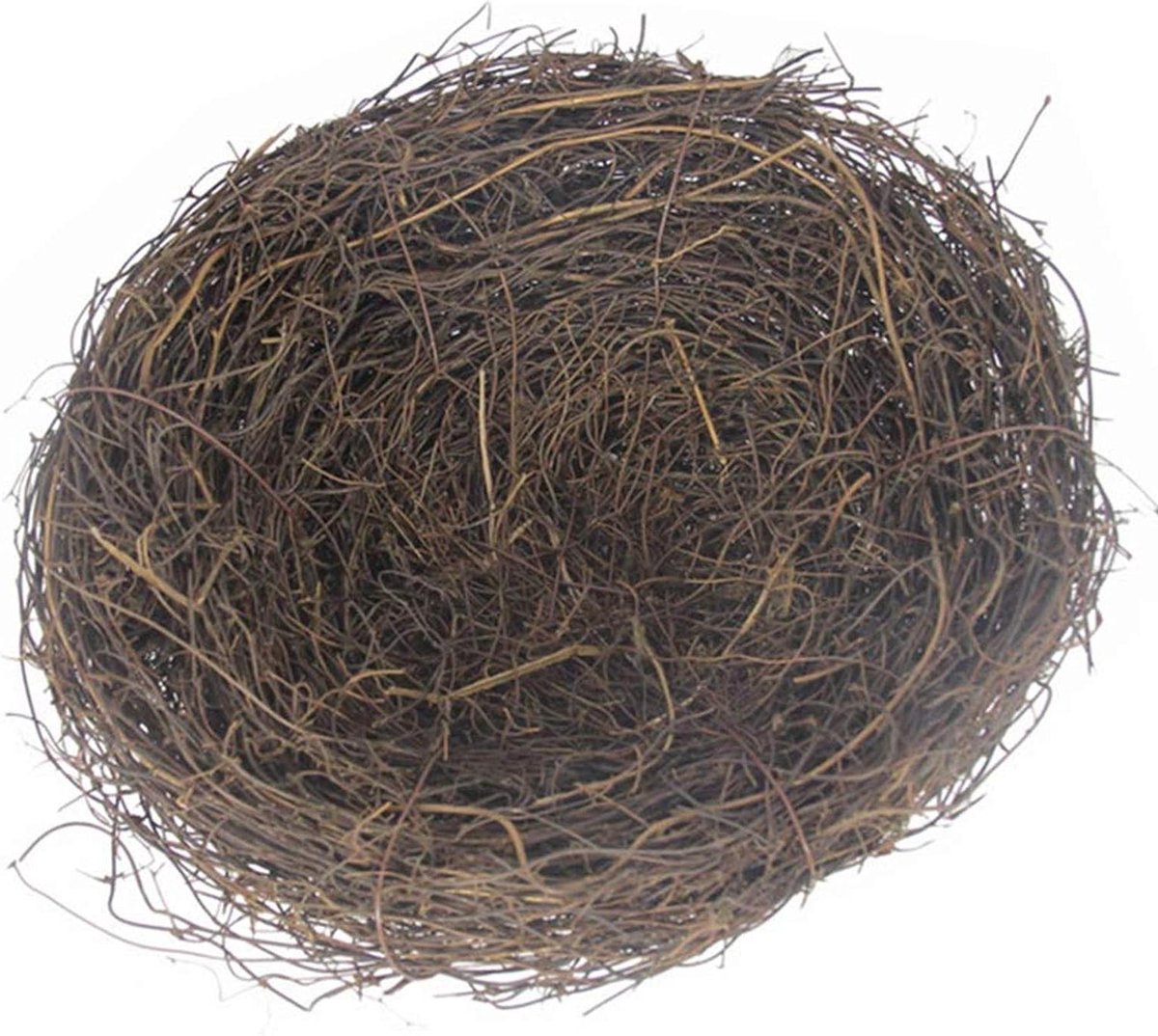 Rotan Vogelnest - Paasdecoratie Nest - Paaseieren Presenteren - Natuurlijk Rotan Materiaal - 15 cm Diameter - Bruin