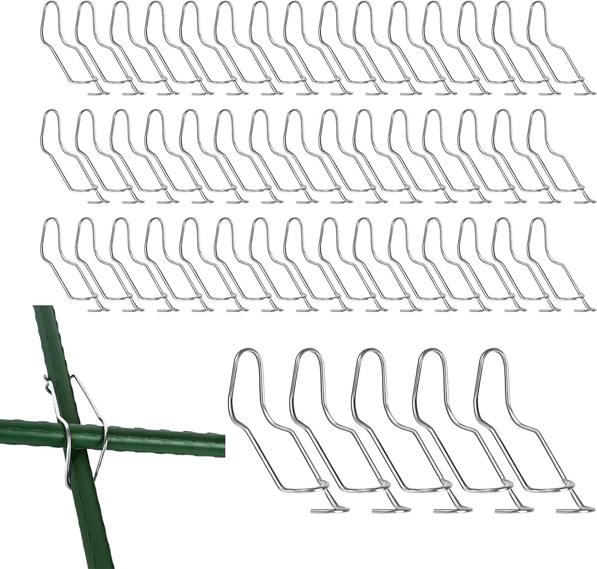 50 Stuks Tonkin Klemmen voor Plantenondersteuning, Tuin Trellis Connectors en Bevestigingsmiddelen voor Plantenstokken