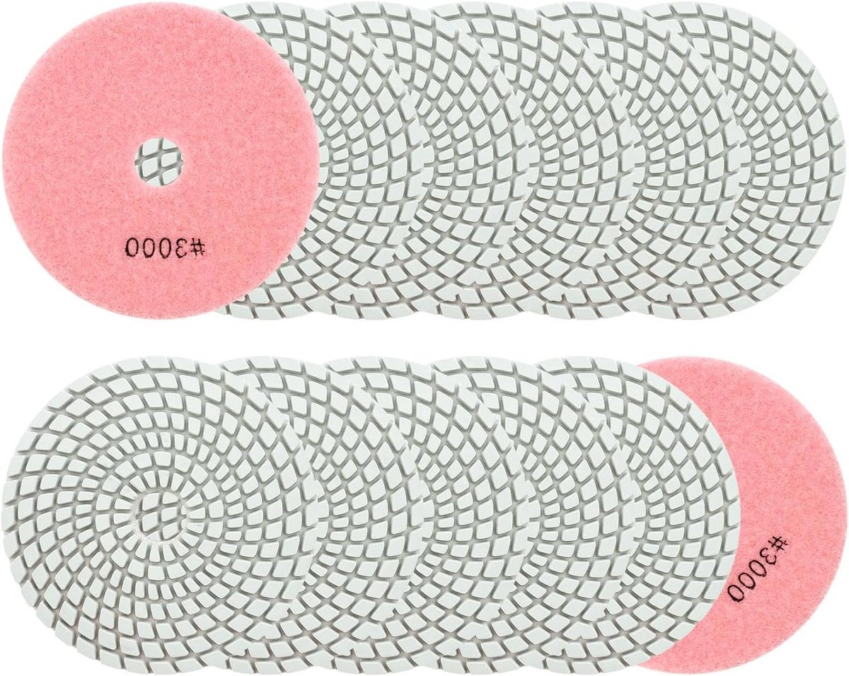 Diamant Polijst Pads - Marmer Polijsten - Natte Oppervlakken Behandelen - Hoge Diamantdikte 3mm - 100mm 12 stuks - Niet gespecificeerd